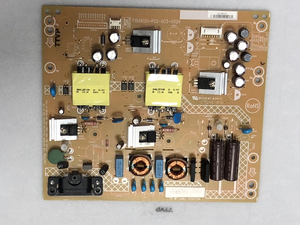 Vizio PLTVGQ325XAM1  (X)PLTVGQ325XAM1 715G6131-P01-003-002H Power Supply Board